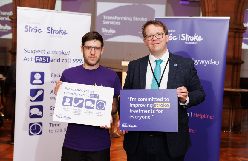 Joel James MS with Mike at the Stroke Association event 