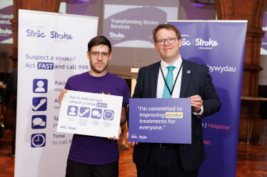 Joel James MS with Mike at the Stroke Association event 